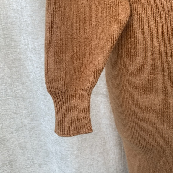 Forever 21 Tan Faux Wrap Tie Waist Knit Sweater Dress - Picture 5 of 11